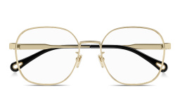 Shop Chloe Logo Signature Panthos Eyeglasses in Gold online.