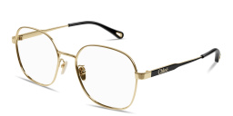 Shop Chloe Logo Signature Panthos Eyeglasses in Gold online.