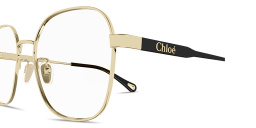 Shop Chloe Logo Signature Panthos Eyeglasses in Gold online.