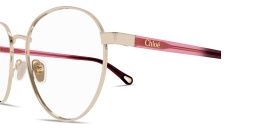 Shop Chloe Logo Signature Panthos Eyeglasses in Gold online.