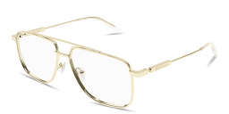 Alexander McQueen Logo Signature Unisex Wide Pilot Eyeglasses in Gold – Product Photo 2