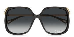 Chloe Engraved Logo Oversized Square Sunglasses in Black – Product Photo 1