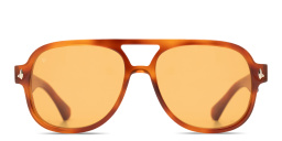 SESTINI Undici Unisex Oversized Aviator Sunglasses in Shiny Honey Tortoise – Product Photo 1