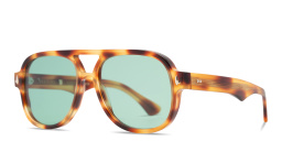 SESTINI Undici Unisex Oversized Aviator Sunglasses in Shiny Leopard – Product Photo 2