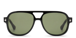 Shop SESTINI Undici Unisex Oversized Aviator Sunglasses in Black online.