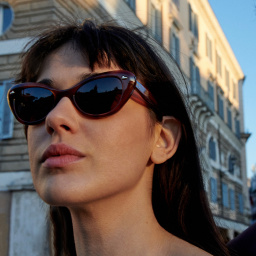 Shop SESTINI Quattordici Cat-Eye Sunglasses in Shiny Honey Tortoise online.