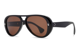 SESTINI Sedici Unisex Aviator Sunglasses in Shiny Black – Product Photo 2