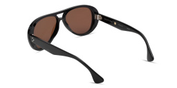 SESTINI Sedici Unisex Aviator Sunglasses in Shiny Black – Product Photo 4