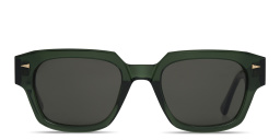AHLEM Rivoli Rectangle Sunglasses in Dark Green – Product Photo 1