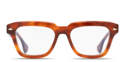 SESTINI Quattro Unisex Square Eyeglasses with Blue Light Filter in Shiny Honey Tortoise – Product Photo 1