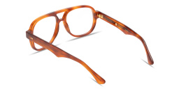 Shop SESTINI Undici Unisex Oversized Aviator Eyeglasses with Blue Light Filter in Shiny Honey Tortoise online.