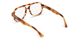 Shop SESTINI Undici Unisex Oversized Aviator Eyeglasses with Blue Light Filter in Shiny Leopard online.