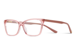 Shop EYE'M Logo Kids Cat-Eye Eyeglasses in Transparent Pink online.
