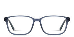 Shop EYE'M Logo Kids Rectangle Eyeglasses in Transparent Blue online.