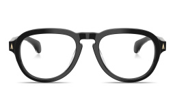 Shop Moncler Logo Signature Unisex Pilot Eyeglasses in Black online.