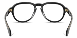 Shop Moncler Logo Signature Aviator Eyeglasses in Black online.