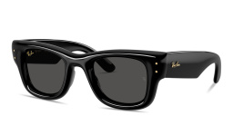Shop Ray-Ban Wayfarer Puffer Unisex Square Sunglasses in Black online.