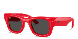 Shop Ray-Ban Wayfarer Puffer Unisex Square Sunglasses in Red online.
