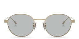 Shop Moncler Subtila Unisex Round Sunglasses in Gold online.