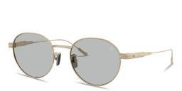 Shop Moncler Subtila Unisex Round Sunglasses in Gold online.