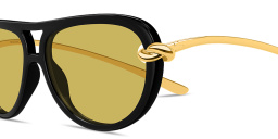 BOTTEGA VENETA Knot Aviator Sunglasses in Black – Product Photo 3