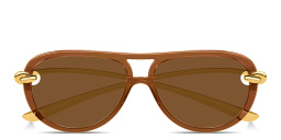 BOTTEGA VENETA Knot Aviator Sunglasses in Transparent Brown – Product Photo 1