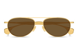 BOTTEGA VENETA Fin Unisex Aviator Sunglasses in Gold – Product Photo 1