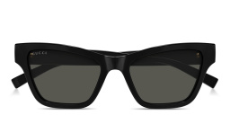 Shop GUCCI Web Cat-Eye Sunglasses in Black online.