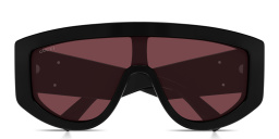 Shop GUCCI GG Wide Mask Sunglasses in Black online.