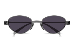 GUCCI Logo Signature Irregular Sunglasses in Ruthenium – Product Photo 1