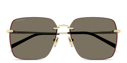 GUCCI GG Oversized Rimless Square Sunglasses in Gold – Product Photo 1