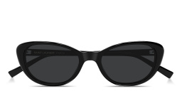 Shop SAINT LAURENT Logo Signature Cat-Eye Sunglasses in Black online.