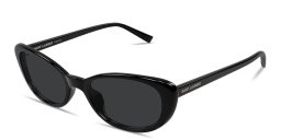 Shop SAINT LAURENT Logo Signature Cat-Eye Sunglasses in Black online.