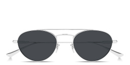SAINT LAURENT Engraved Logo Round Sunglasses in Silver – Product Photo 1