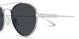 SAINT LAURENT Engraved Logo Round Sunglasses in Silver – Product Photo 3