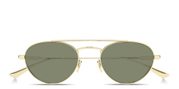 SAINT LAURENT Engraved Logo Round Sunglasses in Gold – Product Photo 1
