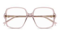 GG Oversized Square Eyeglasses من غوتشي بلون وردي شفاف - صورة المنتج 1