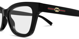 Shop GUCCI Web Cat-Eye Eyeglasses in Black online.