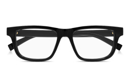 Shop GUCCI Web Rectangle Eyeglasses in Black online.