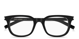 SAINT LAURENT Logo Signature Unisex Square Eyeglasses in Black – Product Photo 1
