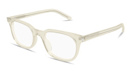 SAINT LAURENT Logo Signature Unisex Square Eyeglasses in Transparent Yellow – Product Photo 2