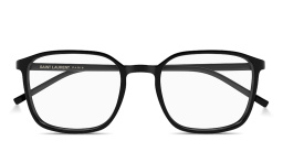 Logo Signature Square Eyeglasses من سان لوران بلون أسود - صورة المنتج 1