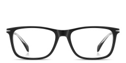 Shop DAVID BECKHAM Talisman Wide Rectangle Eyeglasses in Black online.
