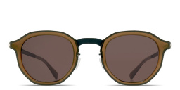 Shop MYKITA Sawyer Round Sunglasses in Grey & Taupe online.