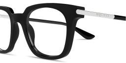 Shop Alexander McQueen T-Bar Icon Unisex Square Eyeglasses in Black online.