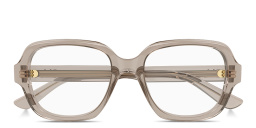 Shop Chloe Gayia Square Eyeglasses in Transparent Brown online.