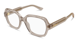 Shop Chloe Gayia Square Eyeglasses in Transparent Brown online.