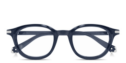 Shop Cartier Premiere de Cartier Unisex Round Eyeglasses in Blue online.