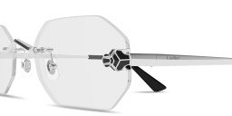 Shop Cartier Panthère de Cartier Unisex Wide Rimless Irregular Eyeglasses in Silver online.