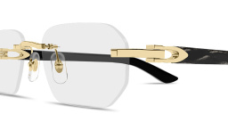Shop Cartier Signature C de Cartier Wide Rimless Irregular Eyeglasses in Gold online.